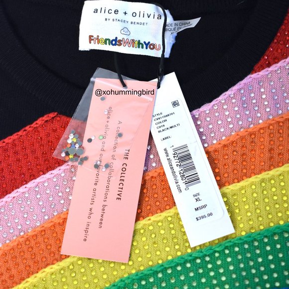 Alice + Olivia | Connie Rainbow Merino Sweater - Picture 11 of 11